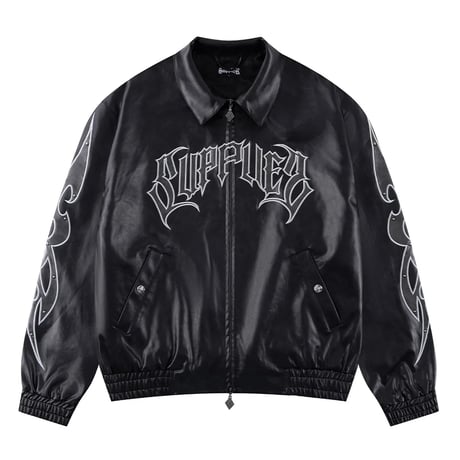 【 SUPPLIER 】Studded Tribal Faux Leather Jacket