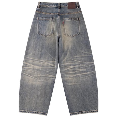 【 SUPPLIER 】Studs Tribal Leather Patch Curve Denim