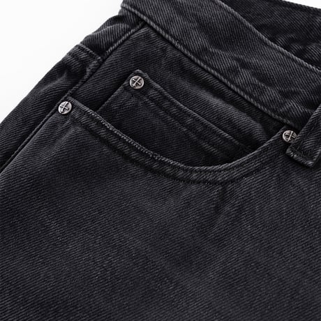 【 SUPPLIER 】Studs Tribal Leather Patch Curve Denim