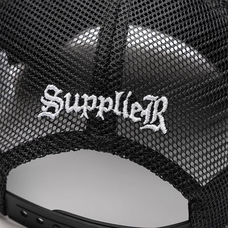 【 SUPPLIER 】Multiple Cross Leather Patch Mesh Cap