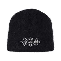 【 SUPPLIER 】Triple Cross Shaggy Knit Beanie
