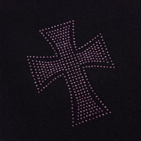 【 Unknown 】Black X Purple Cross Rhinestone Jogger