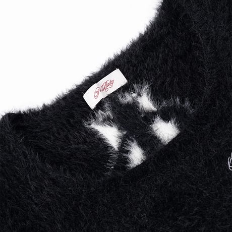 【 Sup Baby 】Baby Cross Cropped Mohair Knit Women'S