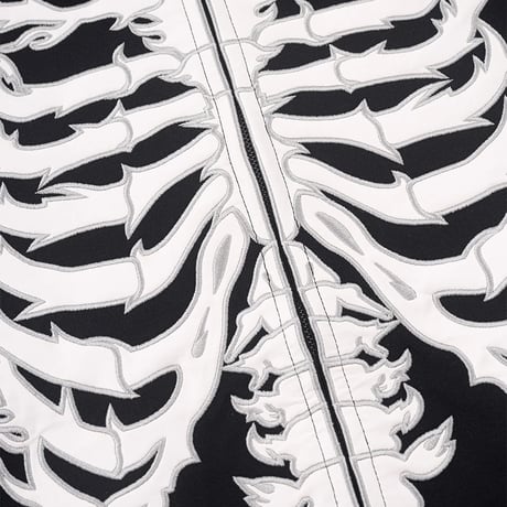 【 SUPPLIER 】Fire Bones Leather Patch Zip Hoodie