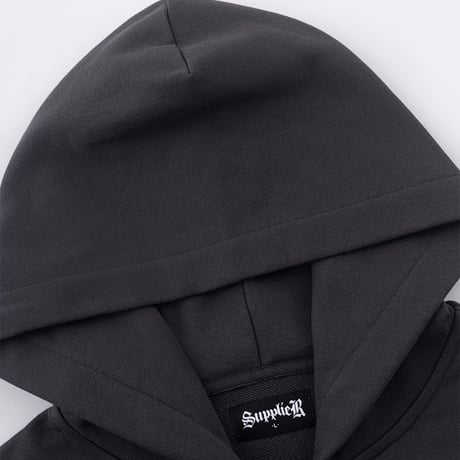 【 SUPPLIER 】Fire Bones Leather Patch Zip Hoodie