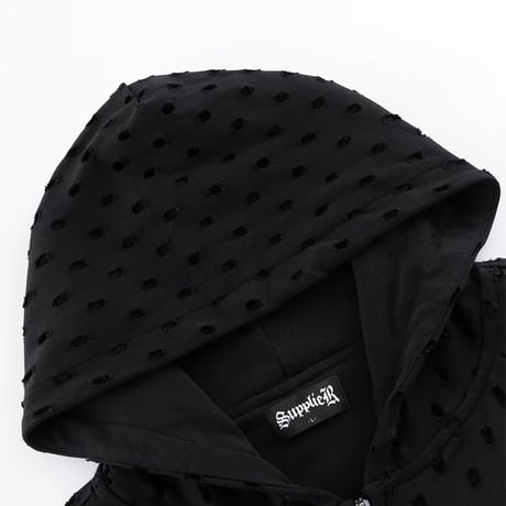 【 SUPPLIER 】Punched-Out Double Layer Hood Zip Up