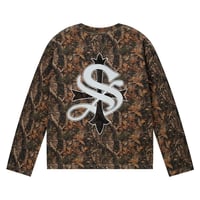 【 SUPPLIER 】Cross Rhinestone Long Sleeve Tee