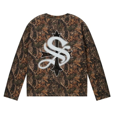 【 SUPPLIER 】Cross Rhinestone Long Sleeve Tee