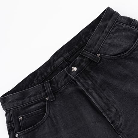 【 SUPPLIER 】Studs Tribal Leather Patch Curve Denim
