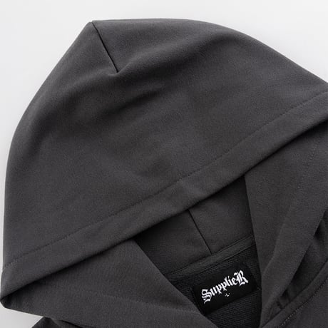 【 SUPPLIER 】Multiple Cross Leather Patch Zip Hoodie