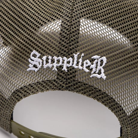 【 SUPPLIER 】Multiple Cross Leather Patch Mesh Cap