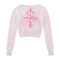 【 Sup Baby 】Baby Cross Cropped Mohair Knit Women'S