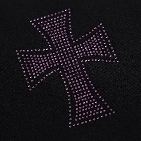 【 Unknown 】Black X Purple Cross Rhinestone Jogger