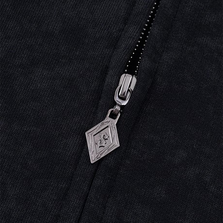 【 SUPPLIER 】Spray Cross Rhinestone Zip Hoodie