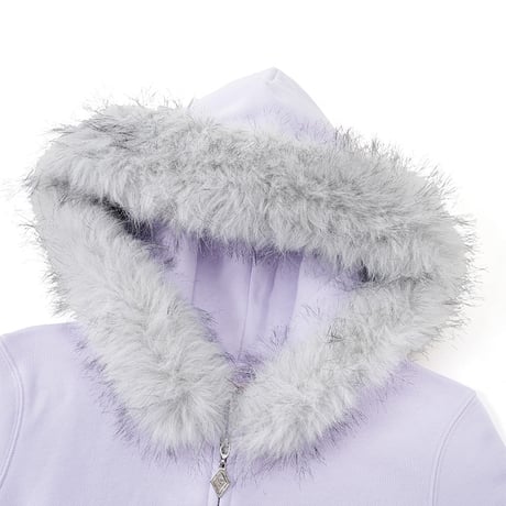 【 Sup Baby 】Baby Cross Fur Zip Hoodie - Tight Fit Women'S