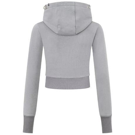 【 Sup Baby 】Multiple Cross Pierced Zip Hoodie Women'S
