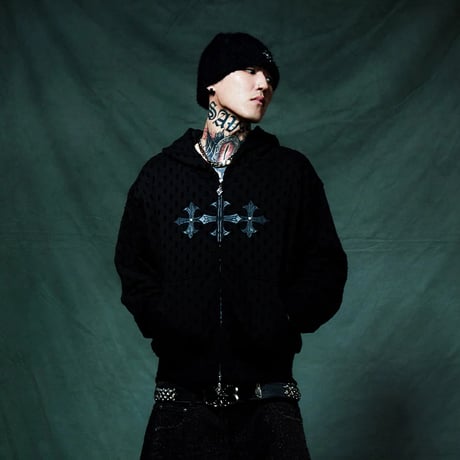 【 SUPPLIER 】Punched-Out Double Layer Hood Zip Up