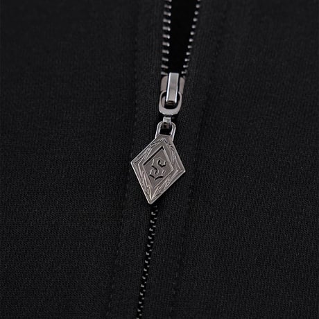 【 SUPPLIER 】Multiple Cross Leather Patch Zip Hoodie