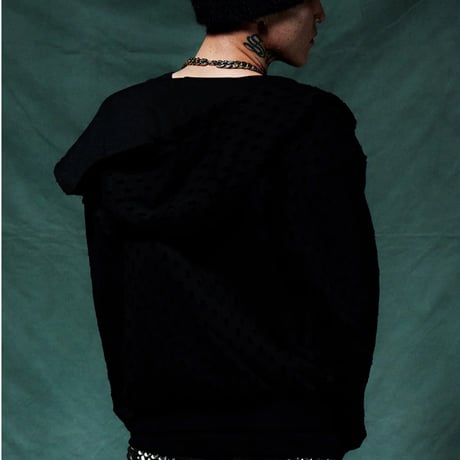 【 SUPPLIER 】Punched-Out Double Layer Hood Zip Up