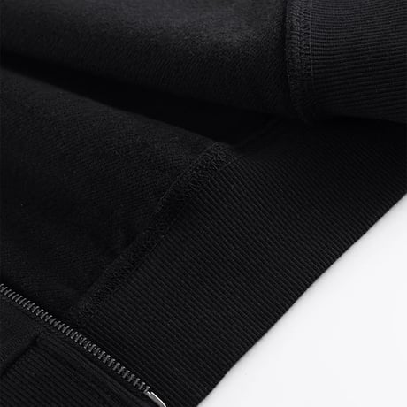 【 Unknown 】Black X Red Cross Rhinestone Zip Hoodie