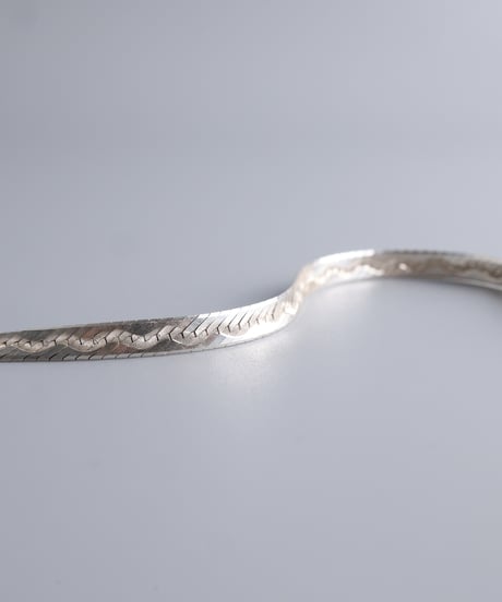 Wave Pattern Herringbone Chain Bracelet / Silver 925