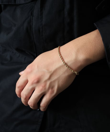 Twisted Rope Chain Bracelet / 9ct Gold