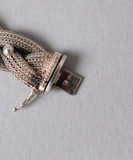 c.1950 Central European Braided Mesh Bracelet / Silver 900