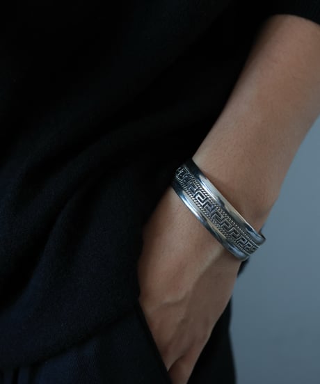c.1960–80 Continental Europe Greek Key Bangle / Silver 800