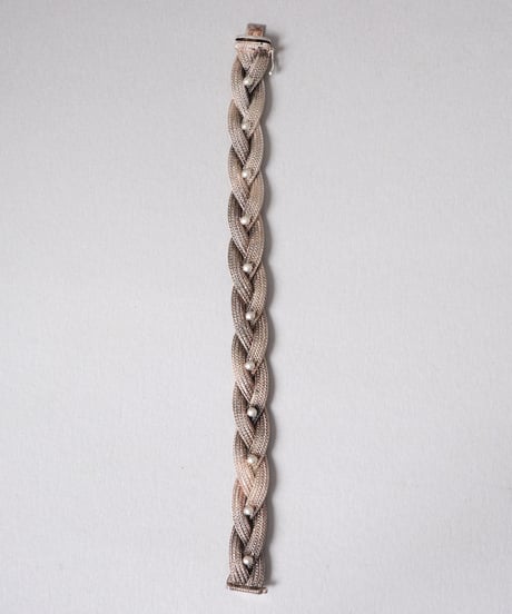 c.1950 Central European Braided Mesh Bracelet / Silver 900