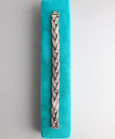 c.1950 Central European Braided Mesh Bracelet / Silver 900