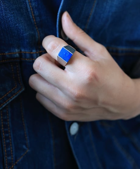 Lapis Lazuli Signet Ring / Silver 925
