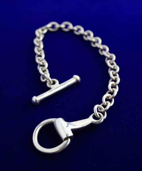 Horse Bit Rolo Chain Bracelet / Silver 925