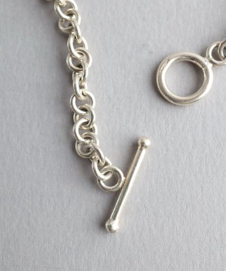 Curved Bar Chain Bracelet / Silver 925