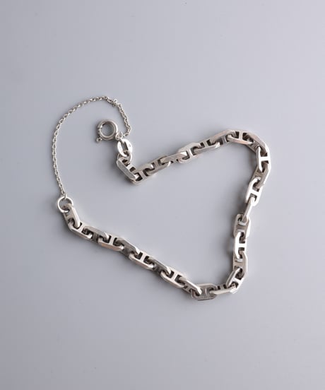 1976 London Import Geometric Anchor Chain Bracelet / Silver 925