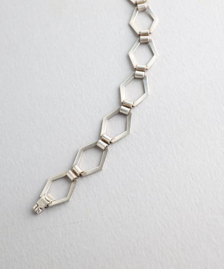 Hexagonal Link Bracelet / Silver 800