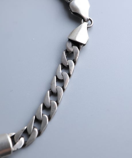 Braided Foxtail & Curb Chain Bracelet / Silver 925