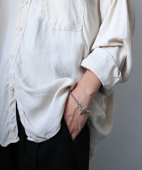 Horse Bit Rolo Chain Bracelet / Silver 925