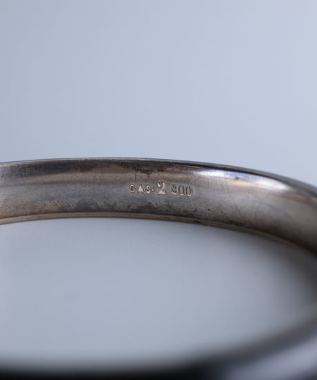 c.1900 Austria-Hungary Black Enamel Bangle by Georg Adam Scheid / Silver 800