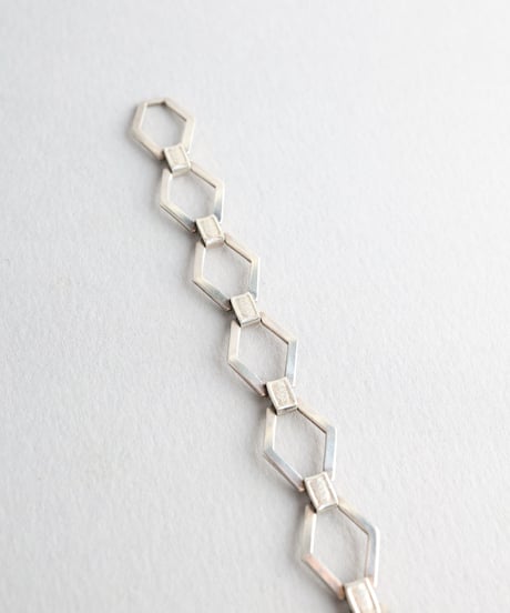 Hexagonal Link Bracelet / Silver 800