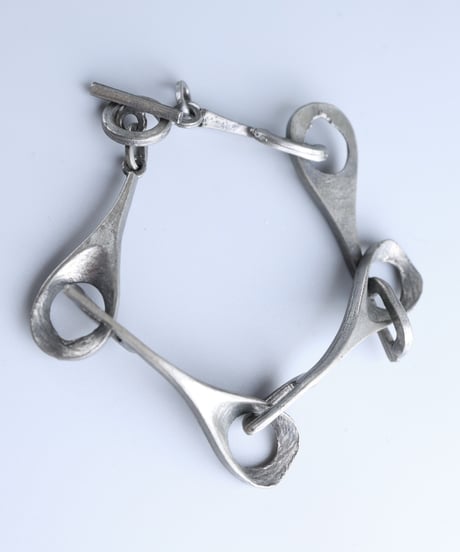 c.1960 Denmark Lysgaard Design Brutalist Modernist Bracelet / Pewter