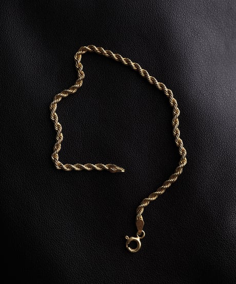 Twisted Rope Chain Bracelet / 9ct Gold