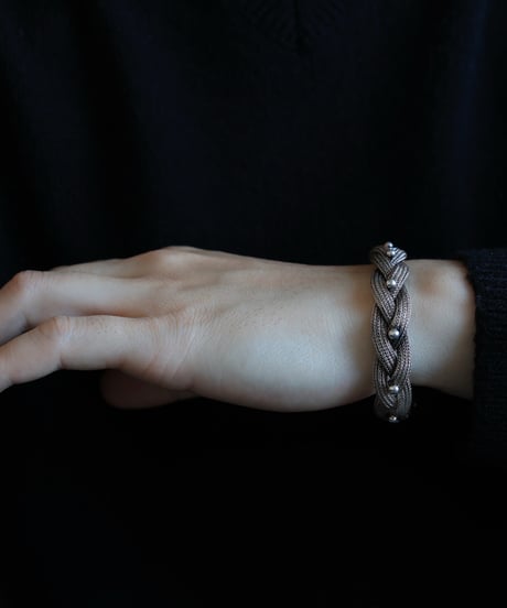 c.1950 Central European Braided Mesh Bracelet / Silver 900
