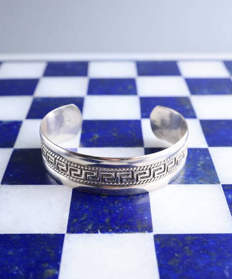 c.1960–80 Continental Europe Greek Key Bangle / Silver 800