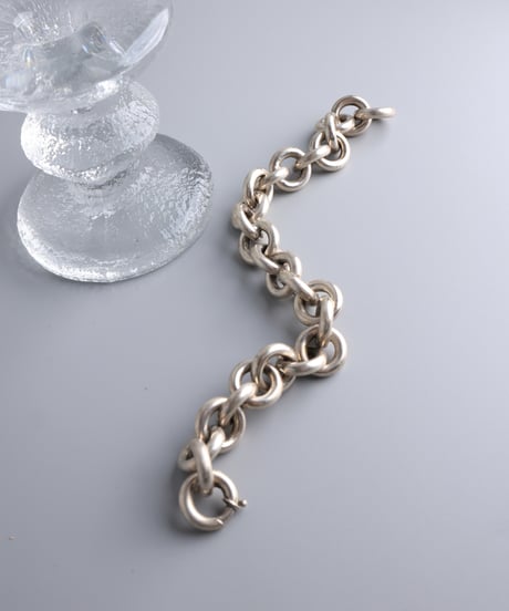 c.1960 Germany Round Link Chain Bracelet / Silver 835