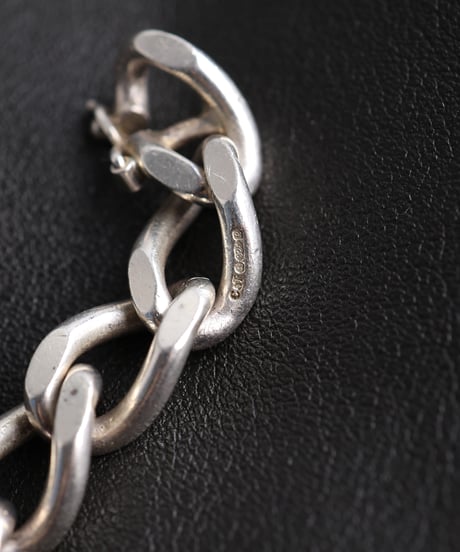 1976 France / Tiger’s Eye Gourmette Chain ID Bracelet / Silver 925