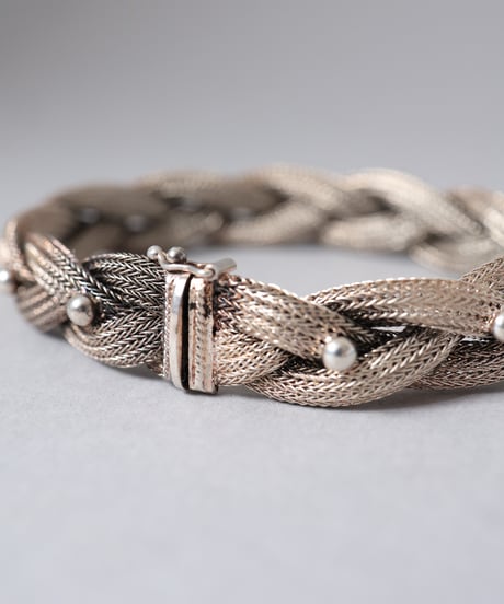 c.1950 Central European Braided Mesh Bracelet / Silver 900