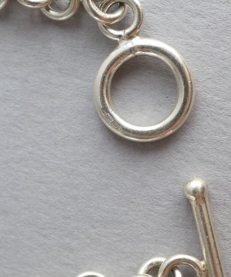 Curved Bar Chain Bracelet / Silver 925