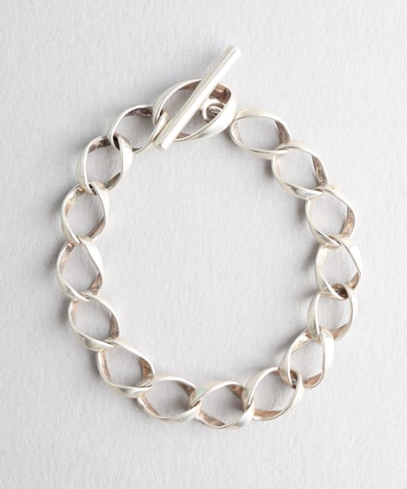 Modern Twisted Link Bracelet / Silver 925