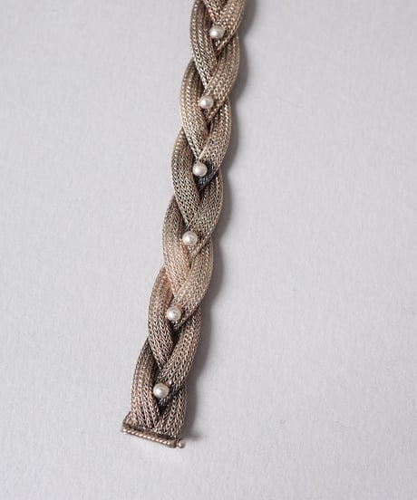 c.1950 Central European Braided Mesh Bracelet / Silver 900