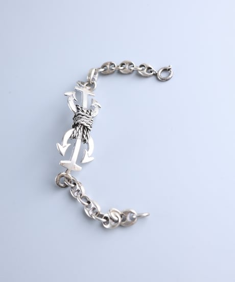 c.1940–1960 Italy Anchor Marine Chain Bracelet / Silver 800